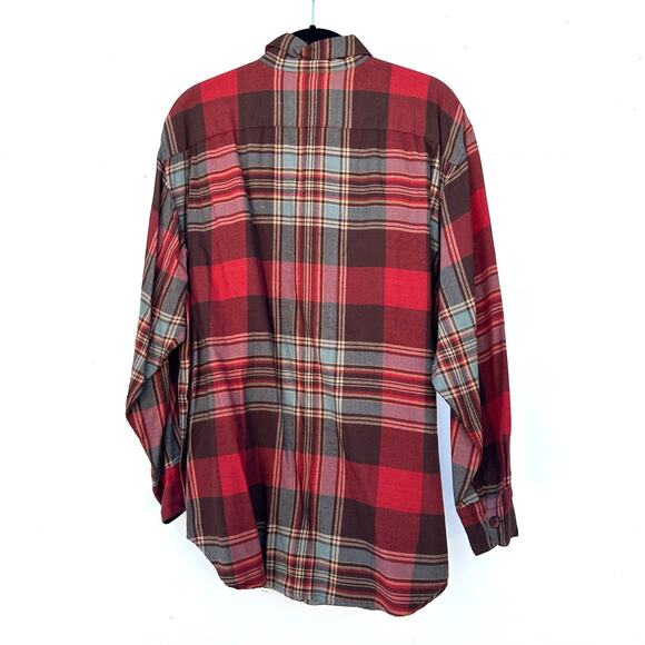 Vintage Ralph Lauren Country Red Flannel Button Down Shirt Wool Plaid Medium - Picture 5 of 5